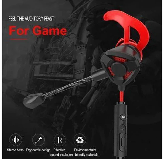 Alt view image 4 of 7 - Wired Earbuds Sport In Ear Earphones Gaming Headphone with Microphone Ear Piece for Mobile Phone PC Headset Gamer