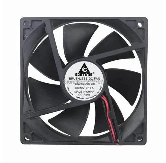 Alt view image 2 of 7 - 92mm x 25mm DC 12V 2Pin Ball Bearing Computer Cooling Fan for PC Case CPU Cooler