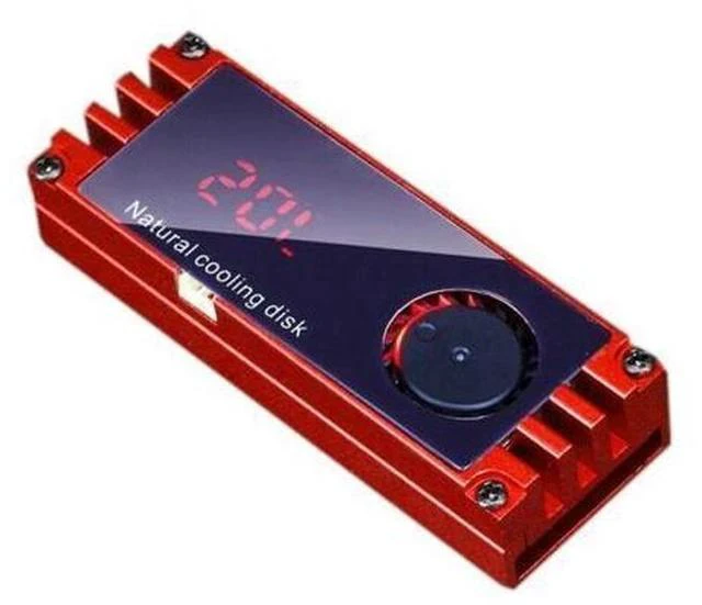 Alt view image 6 of 7 - SSD Heatsink Cooler Digital Temperature Display with Turbo Cooling Fan for 2280 22110 NVMe M2 Solid State Drive Thermal Pad