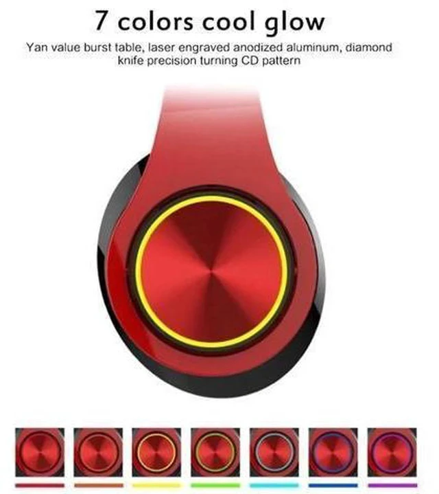 Alt view image 7 of 7 - Colorful Light Bluetooth 5.0 Wireless Headsets Gaming Sports HIFI Stereo Sound Noise Reduction terproof Headphones Earbuds