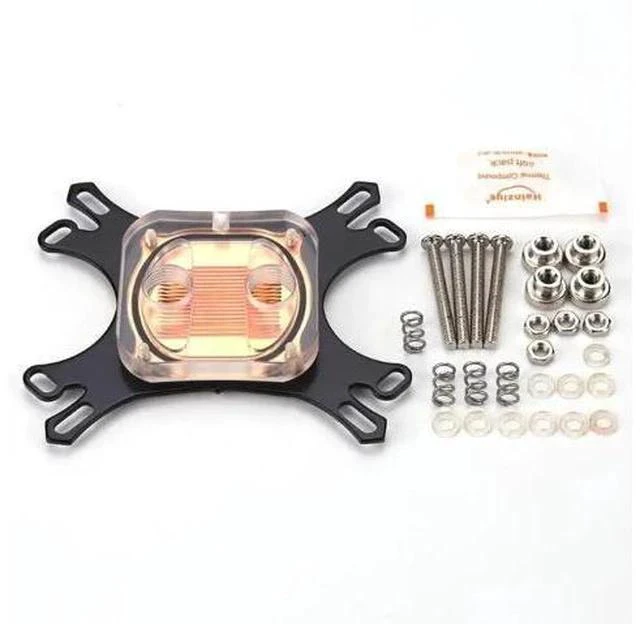 Alt view image 2 of 7 - CPU Water Block Waterblock Copper Base CPU Water Cooler Computer PC Cooling Radiator for Intel for AMD with Screws