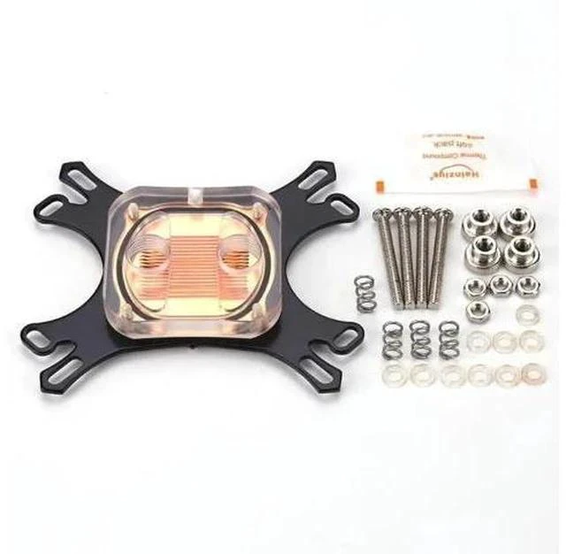 Alt view image 7 of 7 - CPU Water Block Waterblock Copper Base CPU Water Cooler Computer PC Cooling Radiator for Intel for AMD with Screws