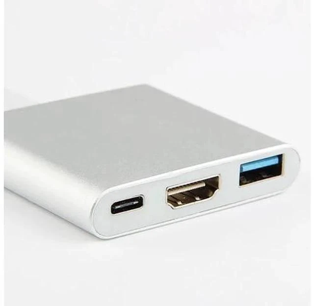 Alt view image 4 of 4 - C HUB Adapter Type C Hub to 4K 3.0 Port With -C Power Delivery for Macbook 12 inch Pro for Dell XPS 13