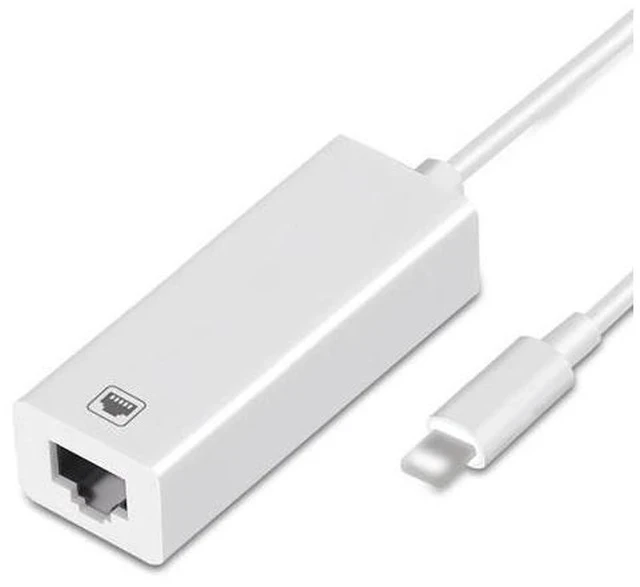 Alt view image 4 of 4 - 100Mbps Network Cable Adapter For Lightning to RJ45 Ethernet LAN Wired Overseas Travel Compact For iPhone/iPad Series