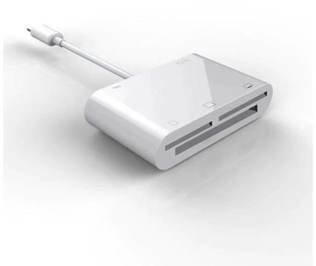 Alt view image 4 of 4 - 6in1 SD TF SDHC CF XD M2 Card Reader Charging Adapter for IPhone X XS MAX XR 11 Pro Max 12 13 5 5S 6 7 8 Plus For iPad