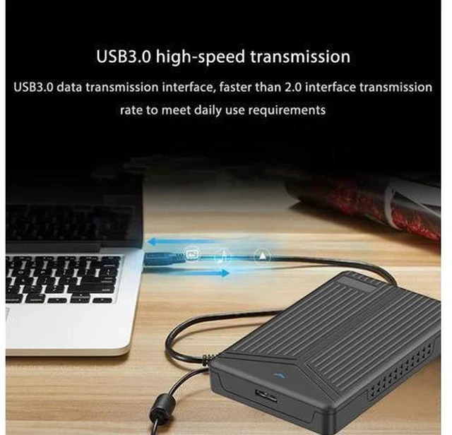 Alt view image 3 of 5 - 2.5 Inch Hard Drive Enclosure USB 3.1 SATA External SSD Hard Drive Case for Notebook PC Support 15mm Solid State Disk USB 3.0