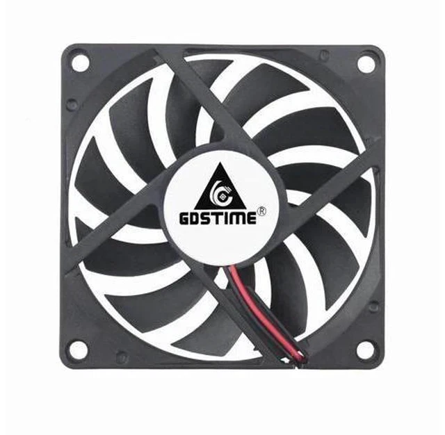 Alt view image 5 of 7 - 2 Pcs Cooler 80mm 5V 12V 24V 2 Pin Connector 8010 8cm Ball Bearing 80x80x10mm Brushless Cooling Fan for PC Computer Case