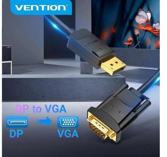 Main image of Displayport to VGA Cable 1080P DP to VGA Converter Male to Male for Laptop Projector Monitor Display Port to VGA Adapter