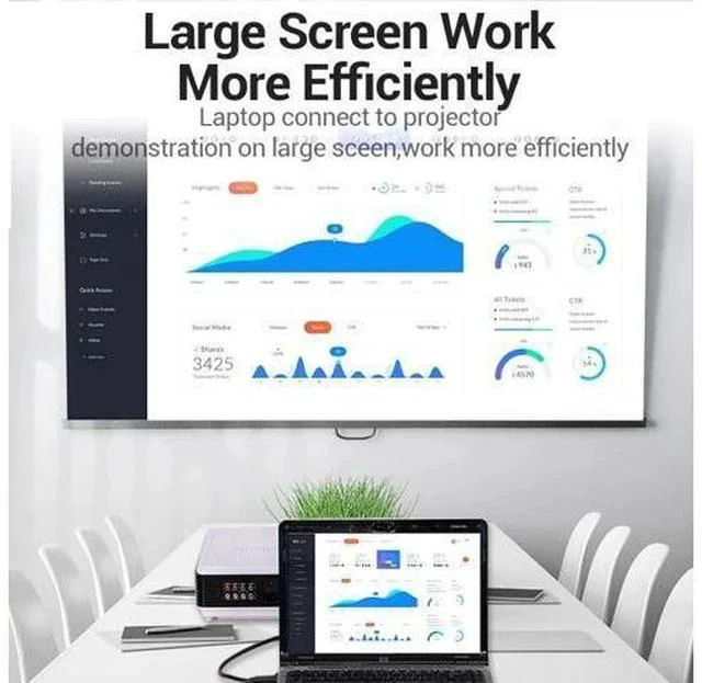 Alt view image 3 of 7 - Displayport to VGA Cable 1080P DP to VGA Converter Male to Male for Laptop Projector Monitor Display Port to VGA Adapter