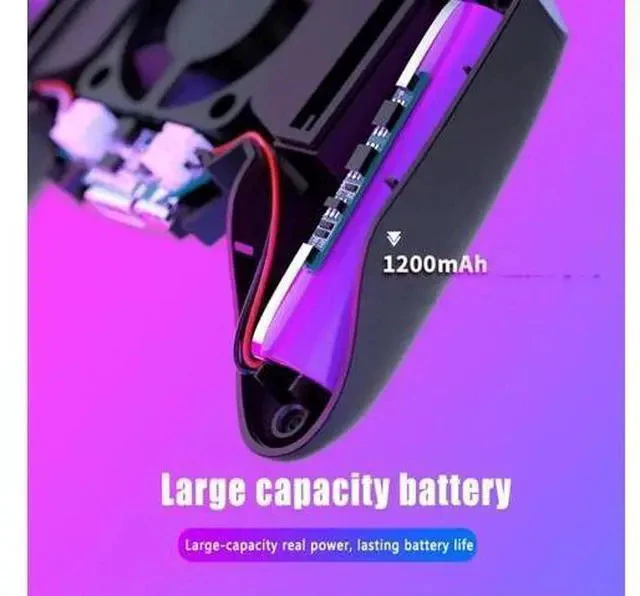 Alt view image 4 of 5 - SIX Finger Gamepad Control For Mobile Game For Android IOS Smartphone Cooling Fan Gamepad Controller With 1200mAh