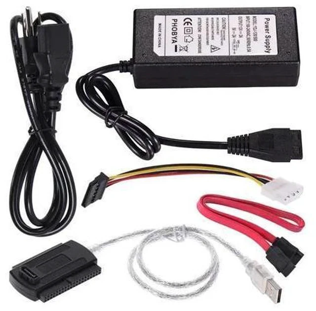 Alt view image 6 of 7 - SATA PATA IDE Drive to USB 2.0 Adapter Converter Cable for Hard Drive Disk HDD 2.5" 3.5" with External AC Power Adapter