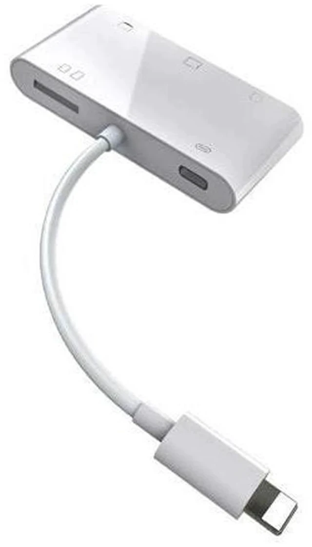 Alt view image 4 of 5 - 6 in 1 SD TF SDHC CF XD M2 Card Reader Charging Adapter for IPhone XS MAX XR 3 in 1 SD TF CF Card Reader for IPhone X 5S 6 7 8P