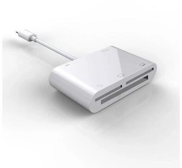 Alt view image 5 of 5 - 6 in 1 SD TF SDHC CF XD M2 Card Reader Charging Adapter for IPhone XS MAX XR 3 in 1 SD TF CF Card Reader for IPhone X 5S 6 7 8P