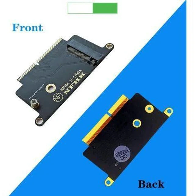 Alt view image 2 of 5 - NVME SSD Adapter for Apple Macbook A1708 Laptop NVMe PCIe M2 NGFF SSD to 2016 2017 Macbook Pro A1708 SSD Adapter Riser Card