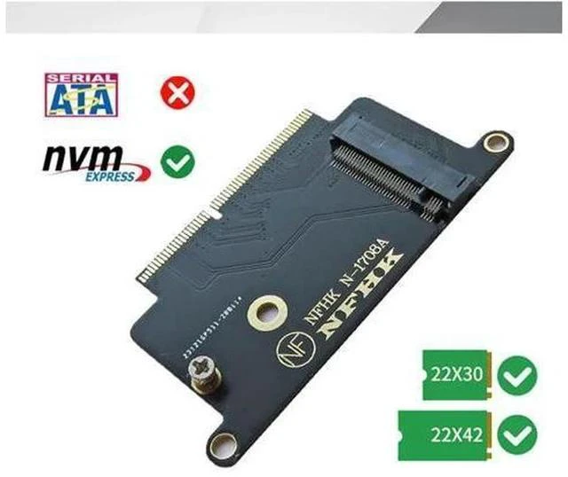 Alt view image 4 of 5 - NVME SSD Adapter for Apple Macbook A1708 Laptop NVMe PCIe M2 NGFF SSD to 2016 2017 Macbook Pro A1708 SSD Adapter Riser Card
