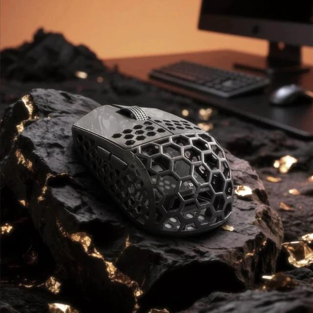 Alt view image 5 of 7 - M5Air Mini Fingertip Grasp Gaming Mouse Carbon Fiber,Tri-Mode 8K/Bluetooth Mouse Up to 30000DPI,PAW3950 Optical Sensor Lightweight 31g,5 programmable Button,Computer Mouse for Laptop,PC,Mac