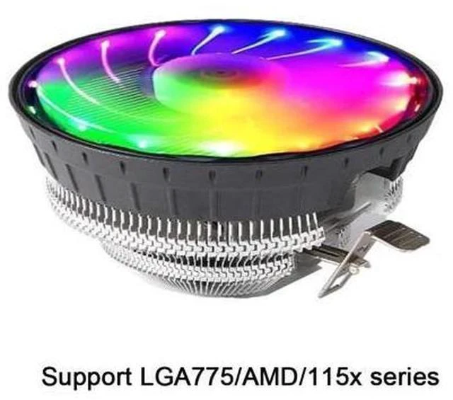 Alt view image 2 of 5 - Noise Radiator Home Cooling Fan Desktop Computer Accessories Air Heatsink Office Stable RGB Luminous CPU Cooler For Intel