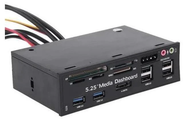 Alt view image 2 of 5 - Card Reader USB 3.0 Front Panel Media Dashboard Multi-Function Front Panel Card Reader USB 2.0 and USB 3.0 5.25"
