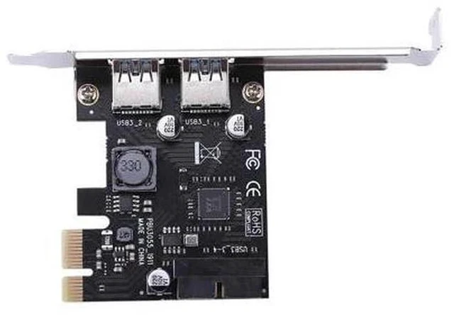 Alt view image 2 of 5 - 2 Port USB 3.0 PCI-e x1 Expansion Card PCI Express Adapter for Desktop