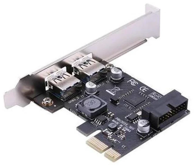 Alt view image 3 of 5 - 2 Port USB 3.0 PCI-e x1 Expansion Card PCI Express Adapter for Desktop