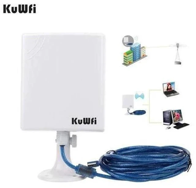 Main image of 2.4G WiFi USB Adapter 150Mbps Long Distance Wifi Antenna High Power Wireless Network Card Desktop Wifi Receiver With 5m Cable