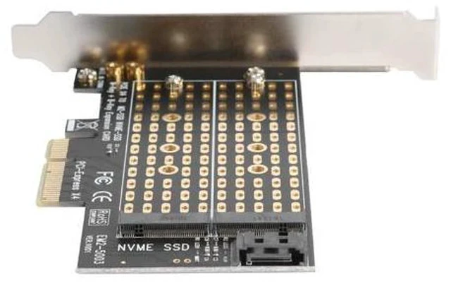 Alt view image 3 of 3 - M.2 NVME Add On Card PCIE to M2/M.2 Adapter SATA NGFF PCIe NVMe M Key B Key M+B Key SSD to PCI-E 3.0 X4 Expansion Card