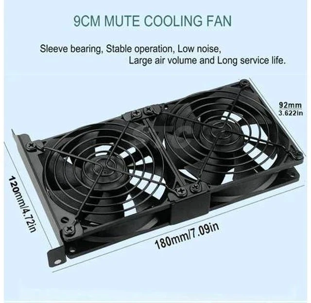 Alt view image 4 of 5 - 8CM 9CM Universal Desktop Computer VGA Cooler Partner Ultra Quiet 80MM 90MM Chassis PCI Graphics Card Cooling Fan Companion