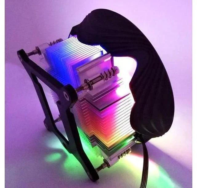 Alt view image 3 of 5 - CPU Cooler RGB 120mm Screw mounting Heat Sink for Intel LGA 1150 1151 1155 1156 Radiator 3 Pin CPU Cooling Fan PC quiet
