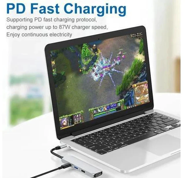 Alt view image 2 of 5 - C Dock Hub 3.0 to 4K Type-C Adapter Multiplier Hub 2.0 C Splitter PC Accessories For Macbook Pro HUB