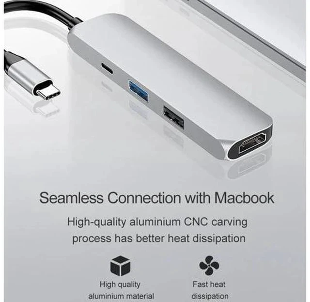 Alt view image 4 of 5 - C Dock Hub 3.0 to 4K Type-C Adapter Multiplier Hub 2.0 C Splitter PC Accessories For Macbook Pro HUB