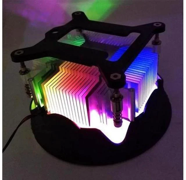 Alt view image 4 of 5 - CPU Cooler RGB 120mm Screw mounting Heat Sink for Intel LGA 1150 1151 1155 1156 Radiator 3 Pin CPU Cooling Fan PC quiet