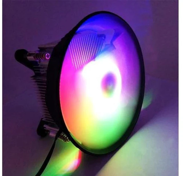 Alt view image 5 of 5 - CPU Cooler RGB 120mm Screw mounting Heat Sink for Intel LGA 1150 1151 1155 1156 Radiator 3 Pin CPU Cooling Fan PC quiet