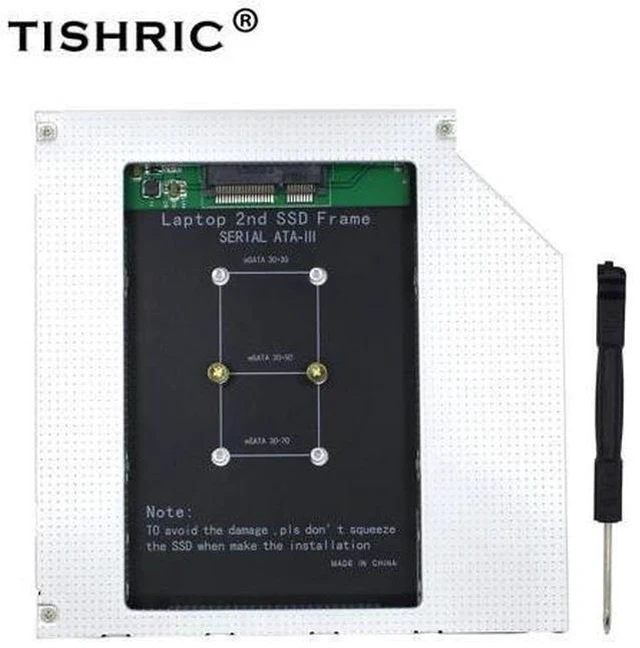Main image of 12.7mm Caddy MSATA 2nd HDD SSD Hard Drive Disk to SATA 3 Enclosure Adapter For Laptop DVD-ROM Optibay Aluminium Case Box