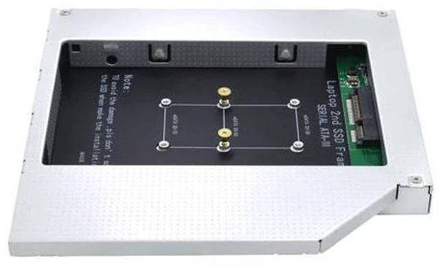 Alt view image 2 of 7 - 12.7mm Caddy MSATA 2nd HDD SSD Hard Drive Disk to SATA 3 Enclosure Adapter For Laptop DVD-ROM Optibay Aluminium Case Box