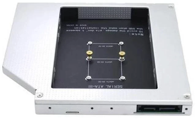 Alt view image 4 of 7 - 12.7mm Caddy MSATA 2nd HDD SSD Hard Drive Disk to SATA 3 Enclosure Adapter For Laptop DVD-ROM Optibay Aluminium Case Box