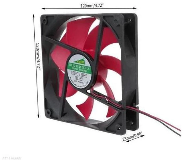 Alt view image 4 of 7 - 12025 120mm DC12V 0.2A 2 Pin Connector Cooling Fan for Computer Box CPU Cooler Radiator