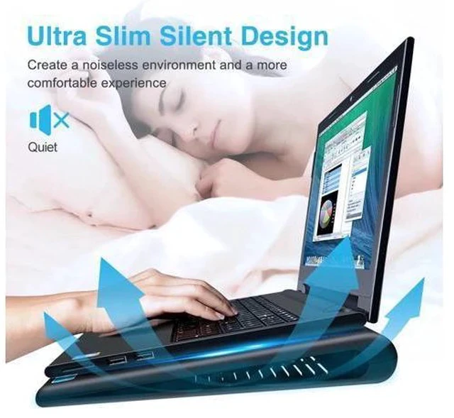 Alt view image 3 of 5 - Laptop and Notebook Cooling Pad 2 Fans Laptop Cooler fits 9 -16 inch for Laptop PC Computer Cooling Pad