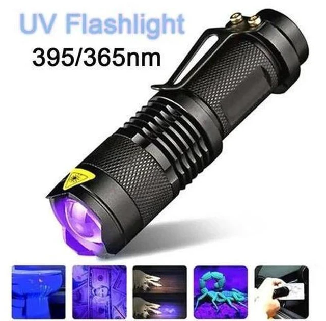 Main image of Flashlight 365/395 nm LED Ultraviolet Torch With Zoom Function Mini Black Light Detector Outdoor Rechargeable