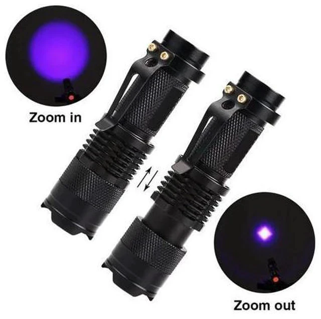 Alt view image 5 of 7 - Flashlight 365/395 nm LED Ultraviolet Torch With Zoom Function Mini Black Light Detector Outdoor Rechargeable