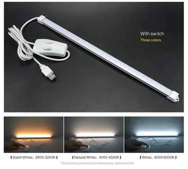 Alt view image 3 of 7 - DC 5V USB LED Desk lamp Hard Rigid Bar light 30 LEDs Lamp Tube For Night Children Study Reading Book Night Lighting