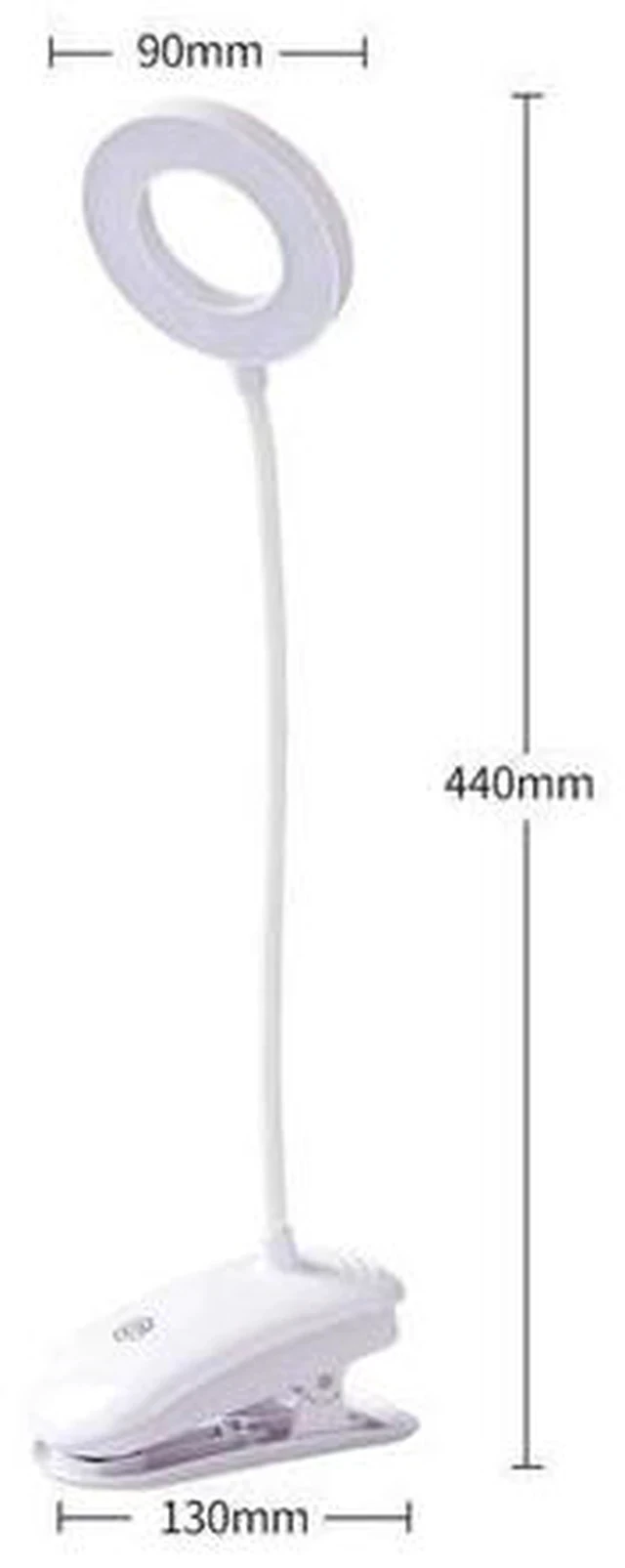 Alt view image 5 of 5 - LED Desk Lamp Touch Clip Study 3Modes Clip Lamp 7000K Eye Protection USB Light Dimmer Rechargeable Stepless Dimmable