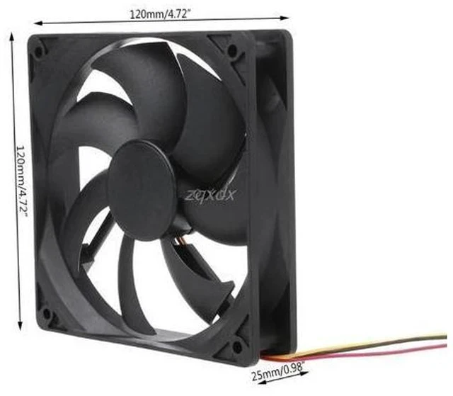 Alt view image 5 of 5 - 120x120x25mm DC 12V 0.15A 3 Pin 9-Blade Computer Case Cooling Fan Cooler 12025 Drop ship