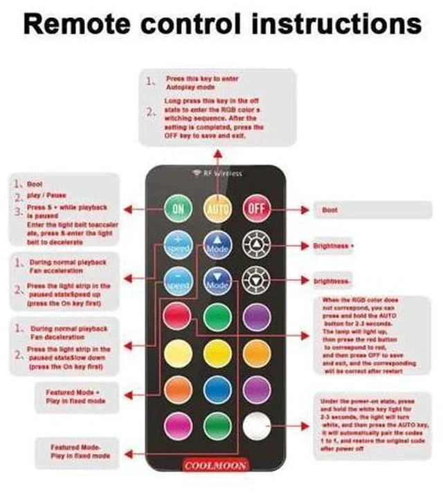 Alt view image 4 of 5 - Non-Slip Cooler LED RGB Accessories Adjustable Computer Case Fan Quiet PC Cooling 120mm Durable Remote Control Small