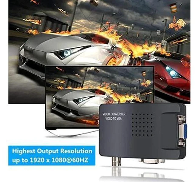Alt view image 2 of 5 - Converter S-Video VGA to VGA HD 1080P Video Converter Adapter for PC Projector Monitor