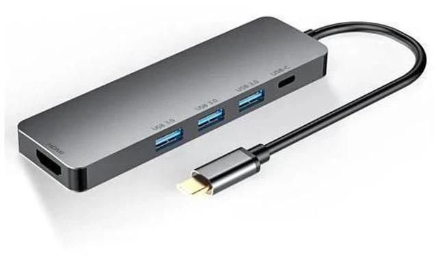 Alt view image 2 of 5 - 5 in 1 USB C Hub, USB 3.1 Type-C Adapter 4K , 100W PD, 3 USB 3.0 5Gbps for MacBook Air 2020, Spectre, P30 P30 Pro