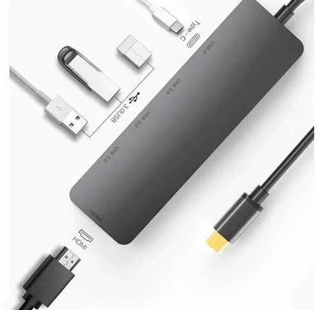 Alt view image 5 of 5 - 5 in 1 USB C Hub, USB 3.1 Type-C Adapter 4K , 100W PD, 3 USB 3.0 5Gbps for MacBook Air 2020, Spectre, P30 P30 Pro