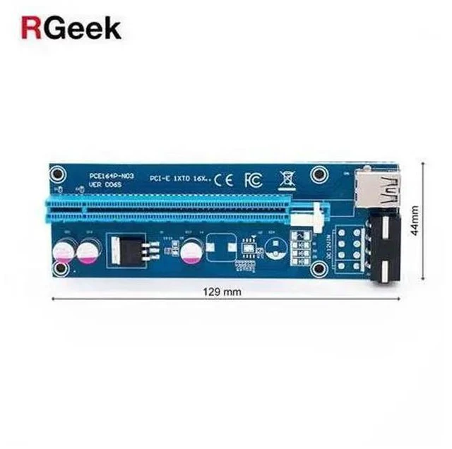 Main image of 60cm PCI-E extender PCI Express pcie Riser Card 1x to 16x USB 3.0 SATA to 4Pin IDE Molex Power for BTC Mining Miner