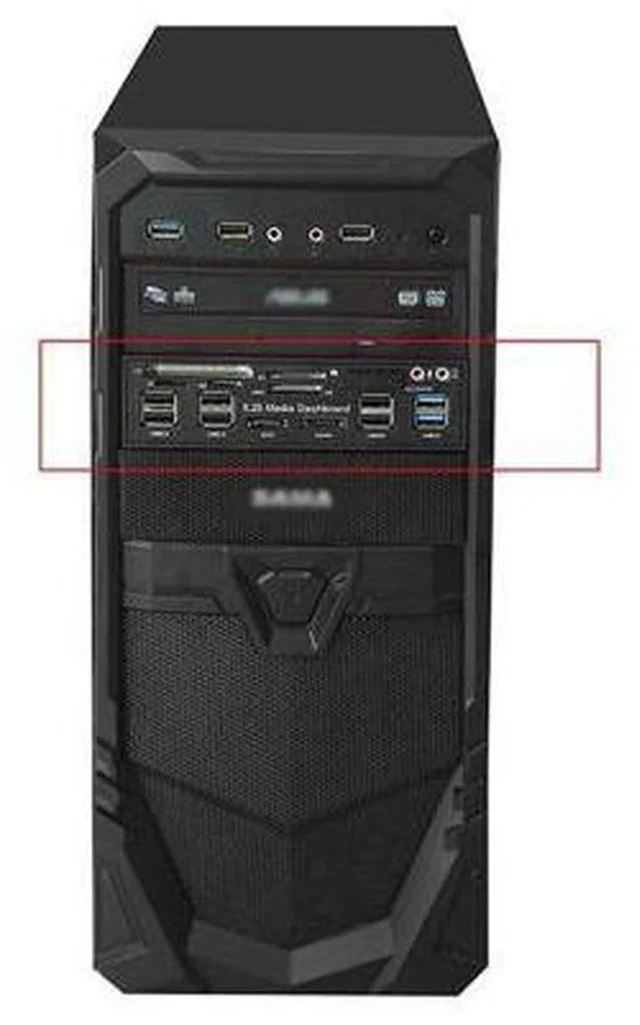 Alt view image 2 of 5 - 5.25 inch Media Dashboard Card Reader USB 2.0/3.0 20 pin e-SATA SATA Front Panel For PC Desktop