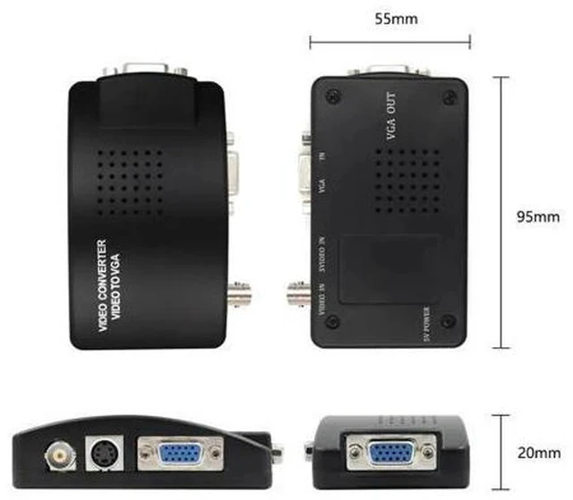 Alt view image 4 of 5 - Converter S-Video VGA to VGA HD 1080P Video Converter Adapter for PC Projector Monitor