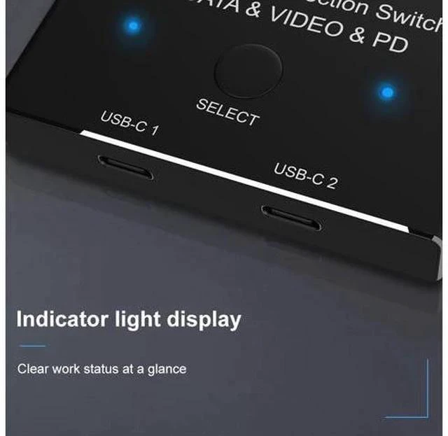 Alt view image 3 of 7 - USB C two-way Switch 1x2/2x1 USB 3.1 splitter data video switcher 8K @ 30Hz PD 100W for PC monitor Mobile phone Multi-source